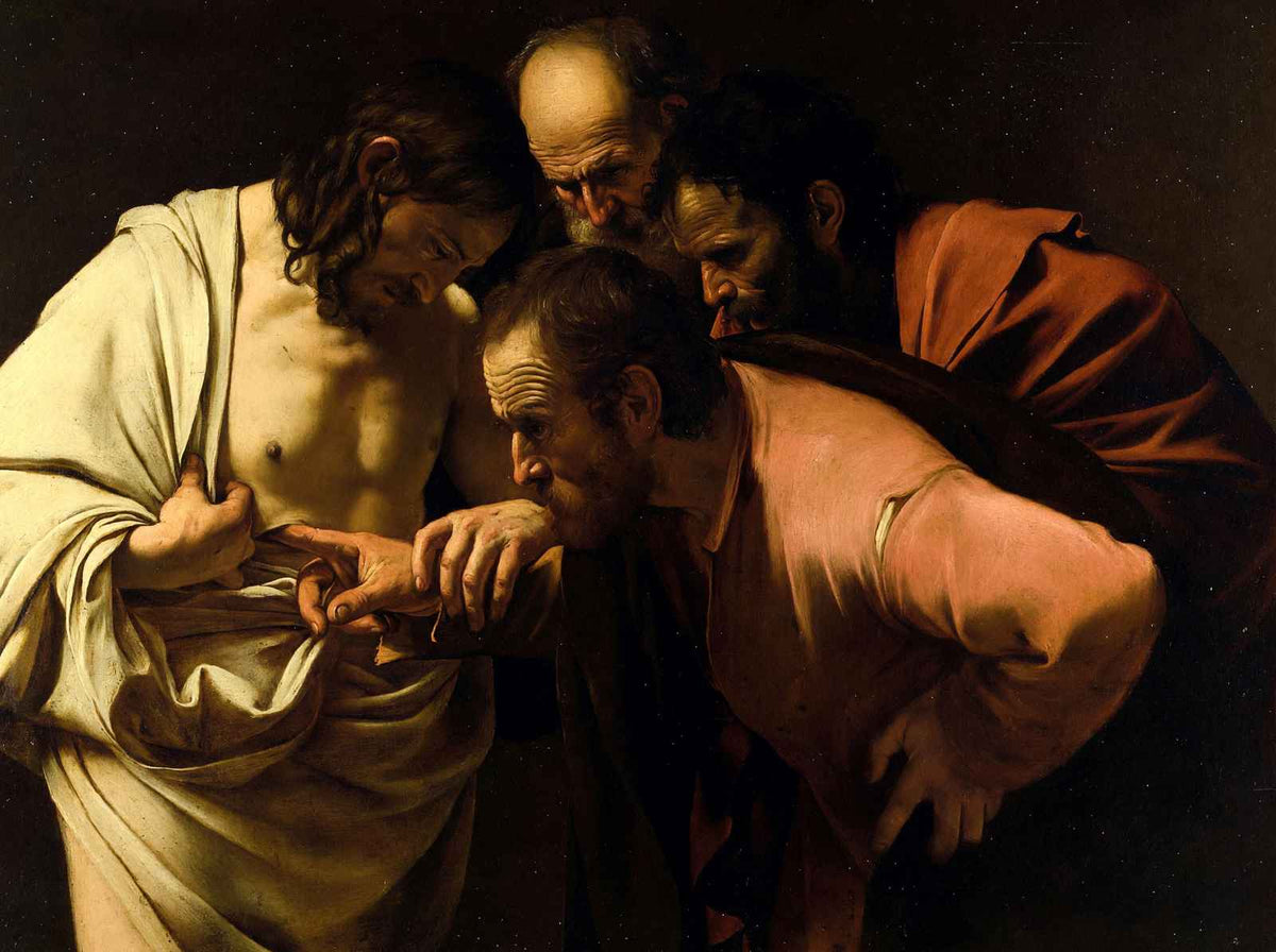 The Incredulity of Saint Thomas Painting by Caravaggio Fine Art Print (6 Sizes)
