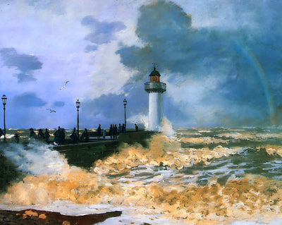 The Jetty at Le Havre art print by Claude Monet (1868)