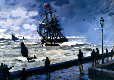 The Jetty at Le Havre, Bad Weather Art Print 1870 by Claude Monet (6 Sizes)