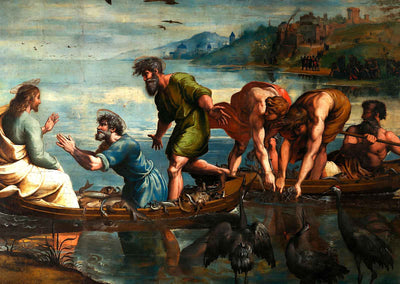 The Miraculous Draft of Fishes Bible Art Print Painting by Raphael (6 Sizes)