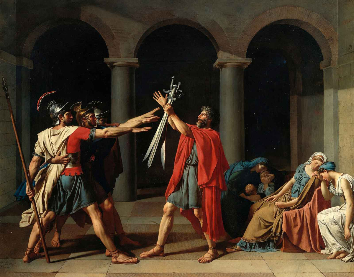 The Oath of the Horatii Art Print Painting by Jacques Louis David (6 Sizes)