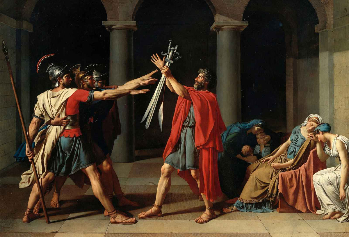 The Oath of the Horatii Art Print Painting by Jacques Louis David (6 Sizes)