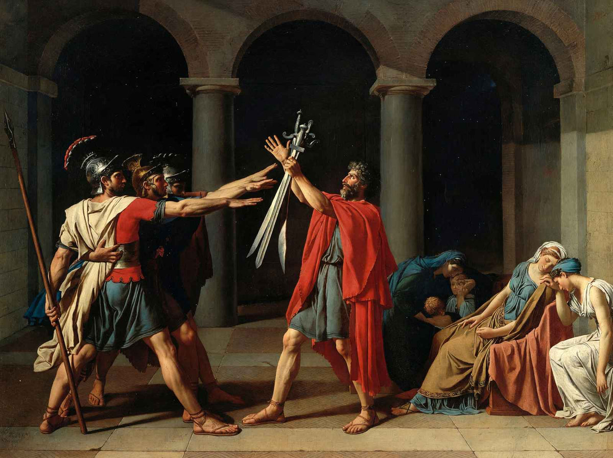 The Oath of the Horatii Art Print Painting by Jacques Louis David (6 Sizes)
