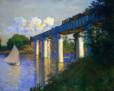 The Railway Bridge at Argenteuil (1874) painting by Claude Monet (1874)