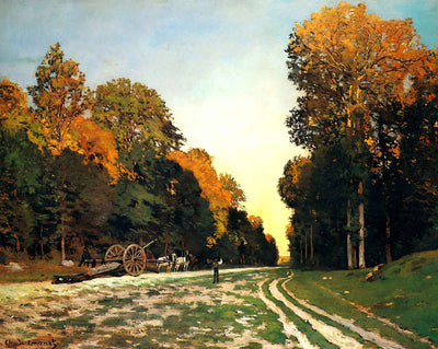 The Road from Chailly to Fontainebleau fine art print by Claude Monet (1864)