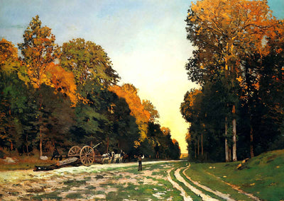 The Road from Chailly to Fontainebleau Art Print 1864 by Claude Monet (6 Sizes)