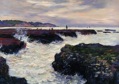 The Rocks at Pourville, Low Tide Art Print 1882 by Claude Monet (6 Sizes)