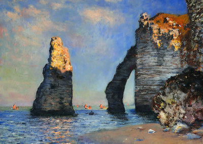 The Rock Needle and the Porte d'Aval Art Print 1885 by Claude Monet (6 Sizes)