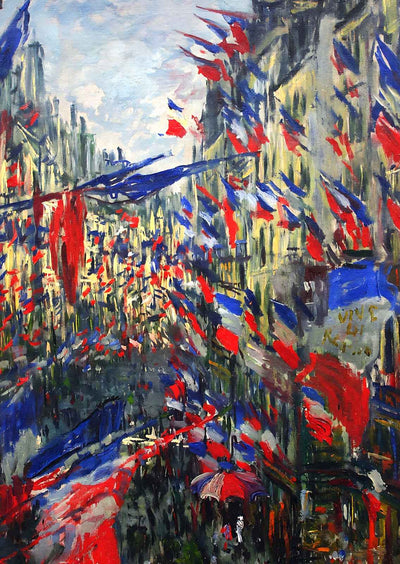 The Rue Montargueil with Flags Fine Art Print 1878 by Claude Monet (6 Sizes)