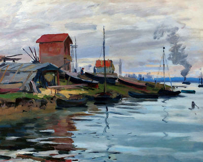 The Seine at Petit-Gennevilliers fine art print by Claude Monet (1872)