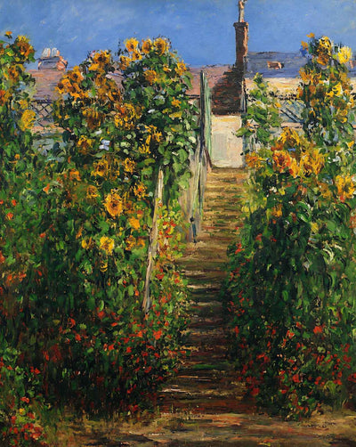 The Steps at Vetheuil art print by Claude Monet (1881)