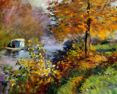 The Studio Boat fine art print by Claude Monet (1875)