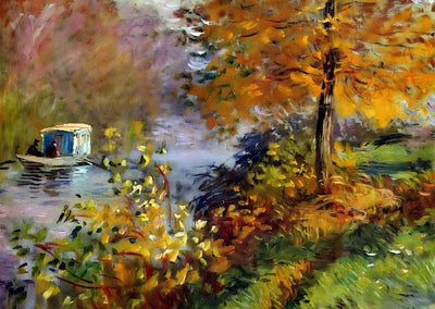 The Studio Boat Fine Art Print 1875 Painting by Claude Monet (6 Sizes)