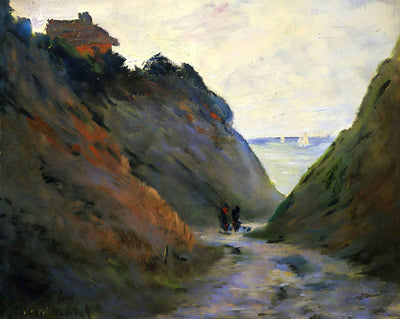 The Sunken Road in the Cliff at Varangeville fine art print by Claude Monet (1882)