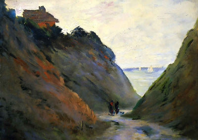 The Sunken Road in the Cliff at Varangeville Art Print 1882 by Monet (6 Sizes)