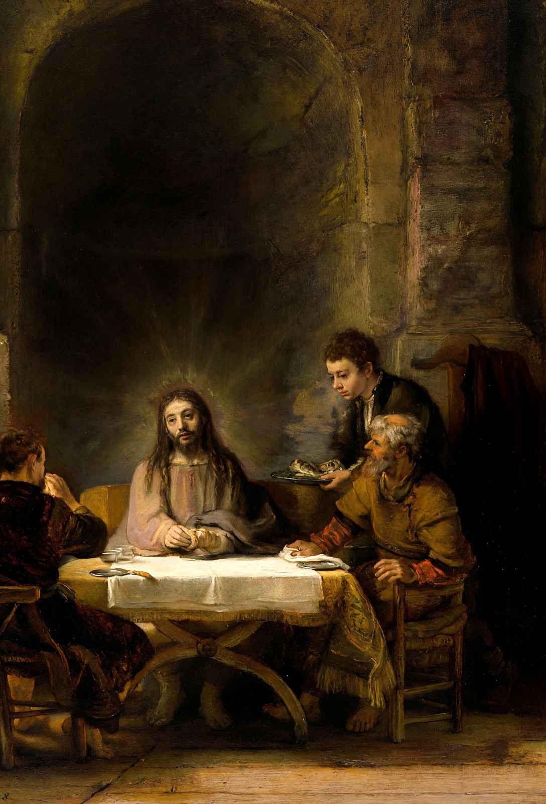 The Supper at Emmaus Painting by Rembrandt Jesus Art Print (6 Sizes)