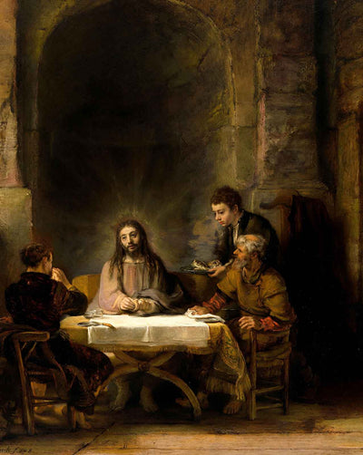 The Supper at Emmaus art print by Rembrandt Jesus