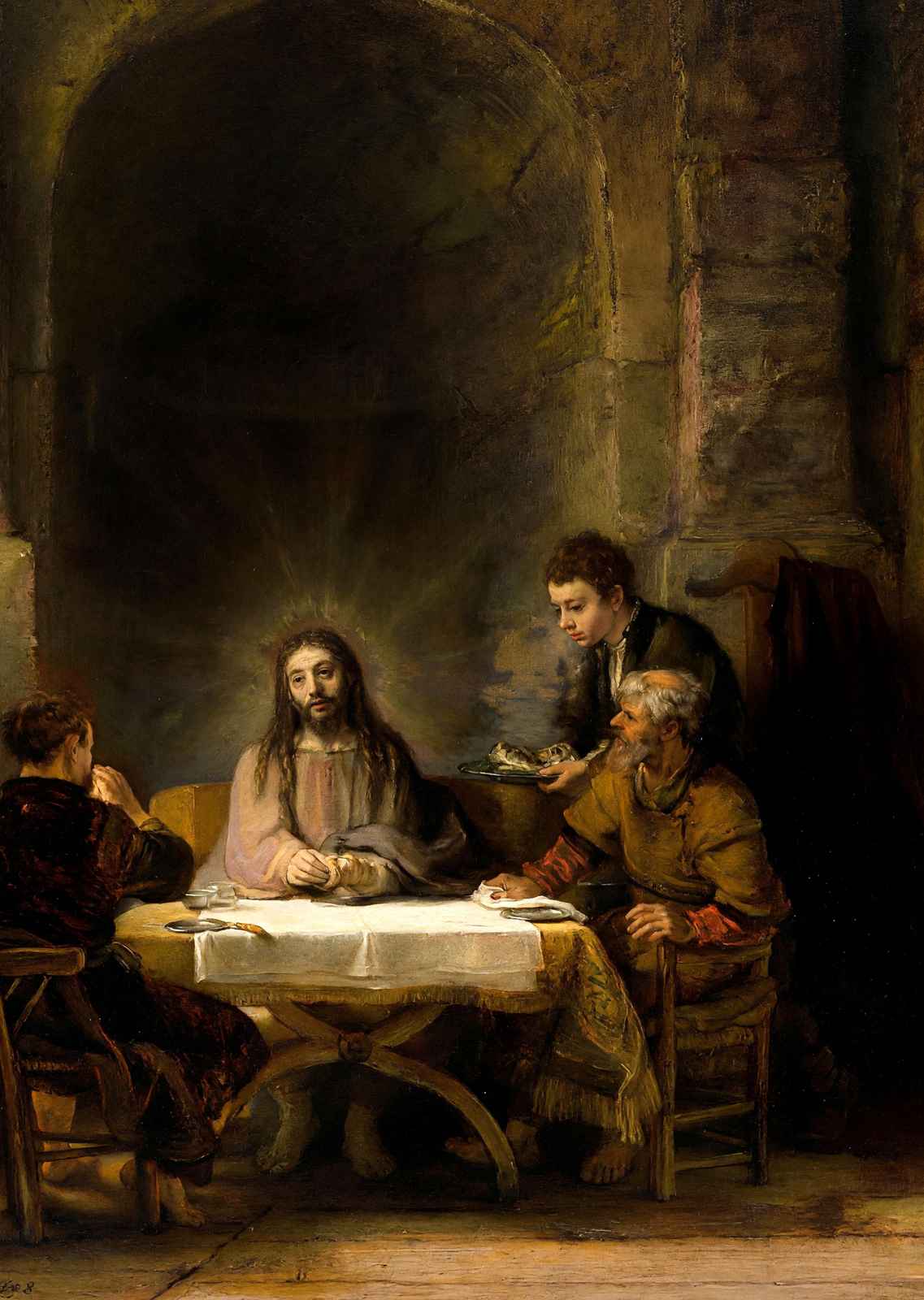 The Supper at Emmaus Painting by Rembrandt Jesus Art Print (6 Sizes)