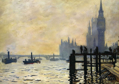 The Thames below Westminster 1871 Painting by Claude Monet Art Print (6 Sizes)
