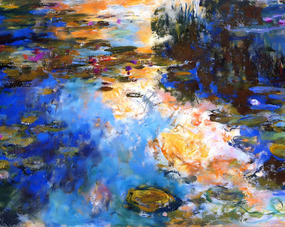 The Water Lily Pond X painting print by Claude Monet (1919)