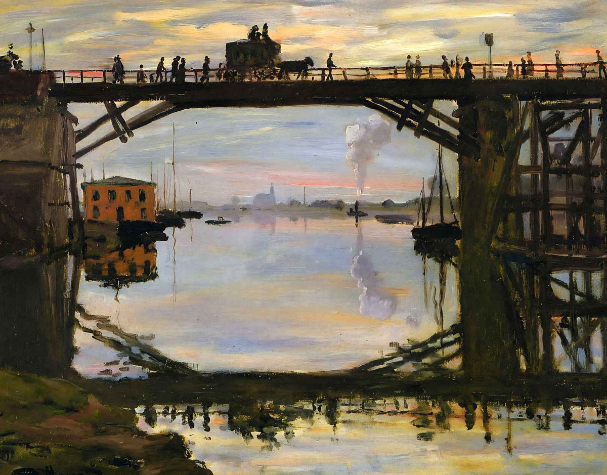 The Wooden Bridge 1872 Painting by Claude Monet Art Print (6 Sizes) - Enhanced