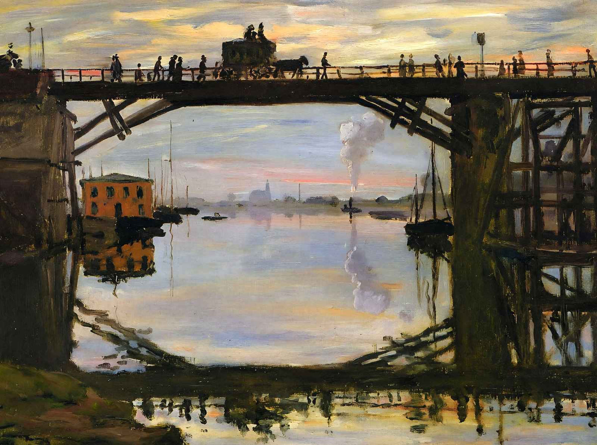 The Wooden Bridge 1872 Painting by Claude Monet Art Print (6 Sizes) - Enhanced