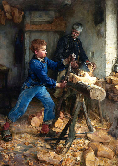 The Young Sabot Maker Art Print Painting by Henry Ossawa Tanner (6 Sizes)