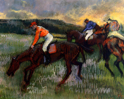 Three Jockeys 1900 Painting by Edgar Degas 8x10" Art Print