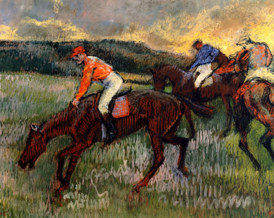 Three Jockeys fine art print by Edgar Degas (1900)