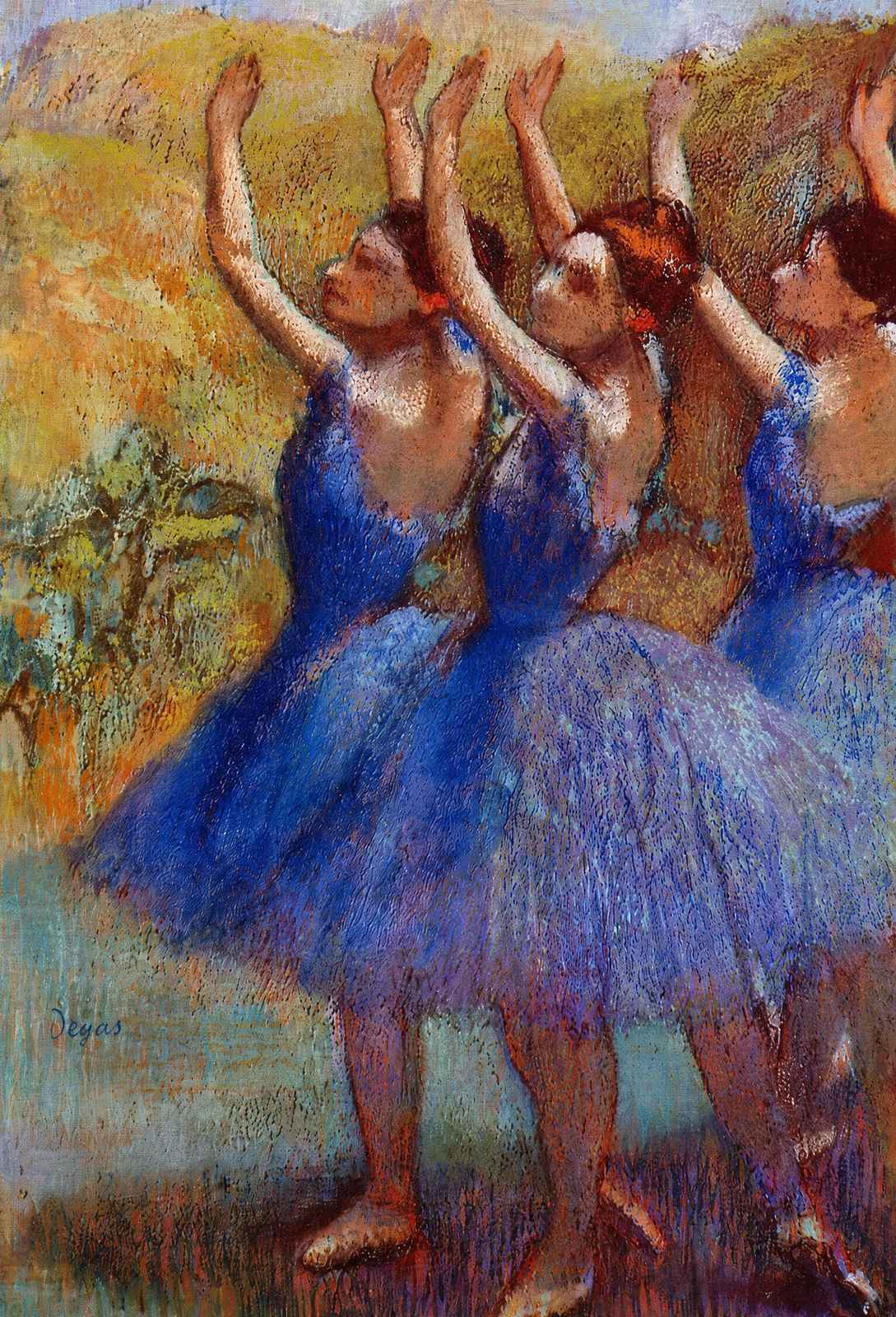 Three Dancers in Purple Skirts Fine Art Print 1898 by Edgar Degas (6 Sizes)
