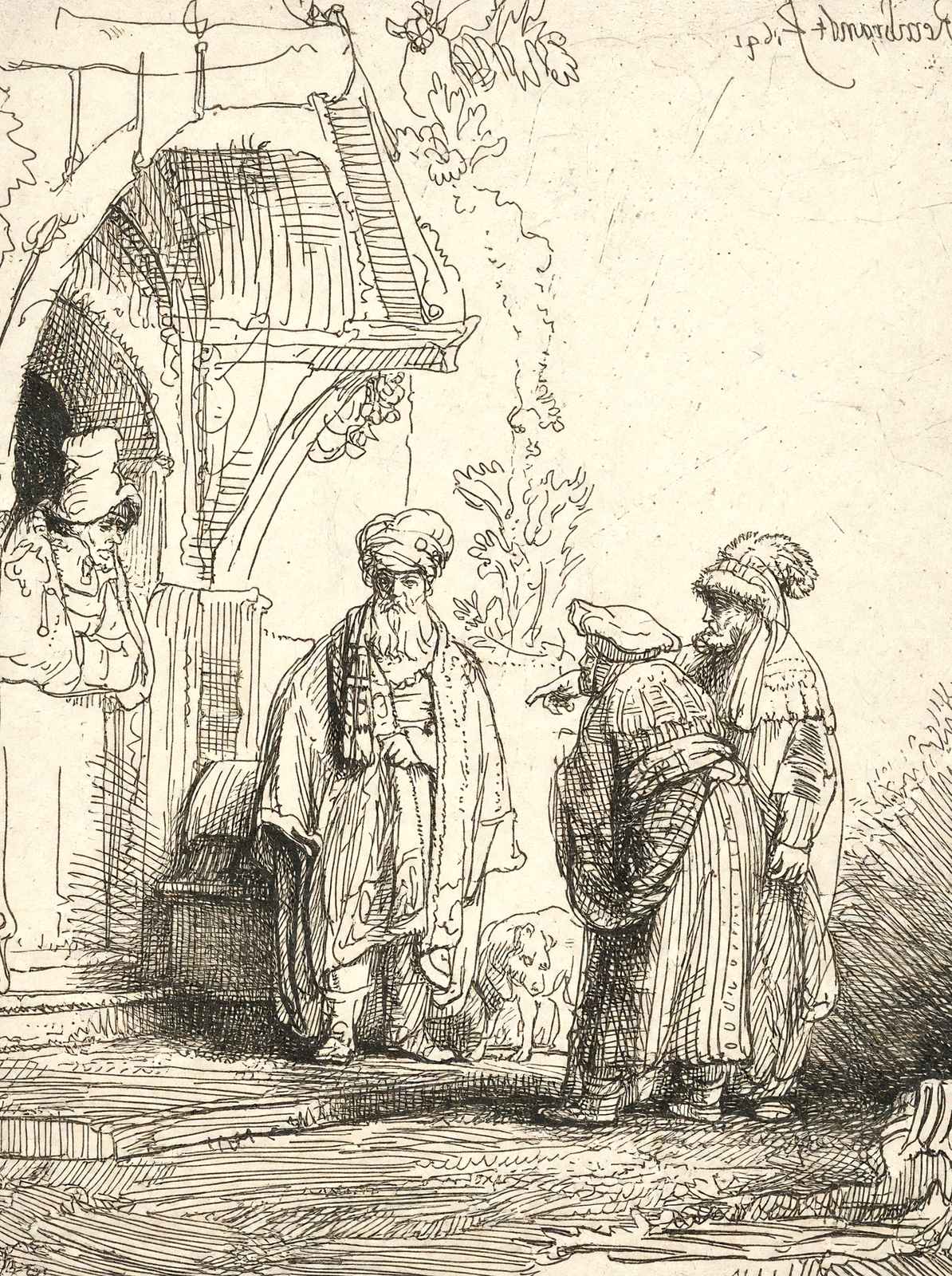 Three Oriental Figures 1641 Drawing by Rembrandt Art Print (6 Sizes)