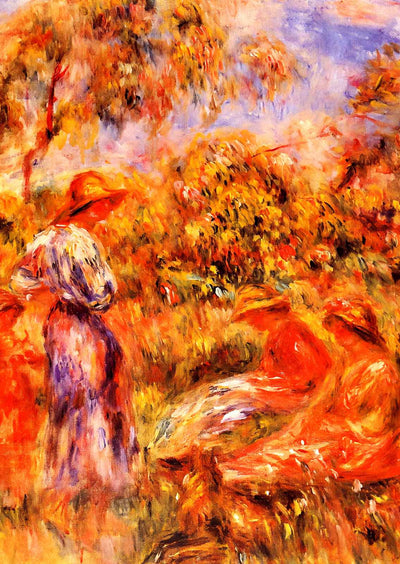 Three Women and Child in a Landscape 1918 by Renoir Art Print (6 Sizes)