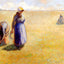 Three Women Cutting Grass 1886 by Camille Pissarro Fine Art Print (6 Sizes)