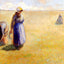 Three Women Cutting Grass 1886 by Camille Pissarro Fine Art Print (6 Sizes)