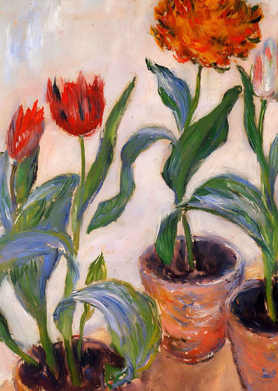 Three Pots of Tulips Art Print 1883 Painting by Claude Monet (6 Sizes)