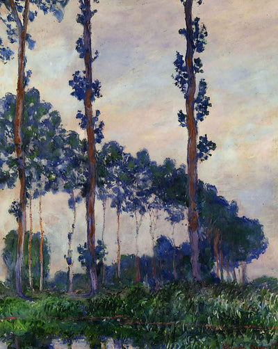 Three Trees in Grey Weather painting print by Claude Monet (1891)