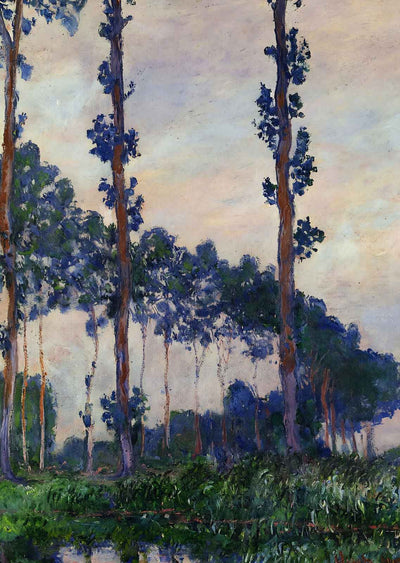 Three Trees in Grey Weather Art Print 1891 Painting by Claude Monet (6 Sizes)