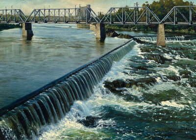 Ticonic Falls Waterville Maine in 1905 Art Print (7 Sizes) - Retouched