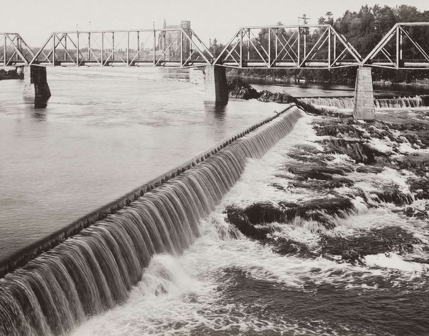 Ticonic Falls Waterville Maine in 1905 Restored Photo Print (7 Sizes)