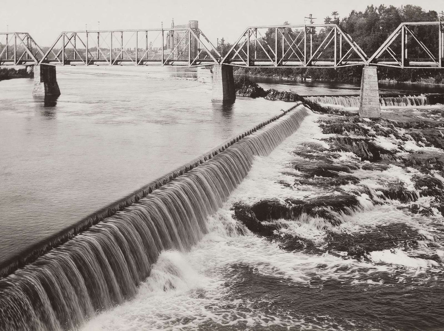 Ticonic Falls Waterville Maine in 1905 Restored Photo Print (7 Sizes)