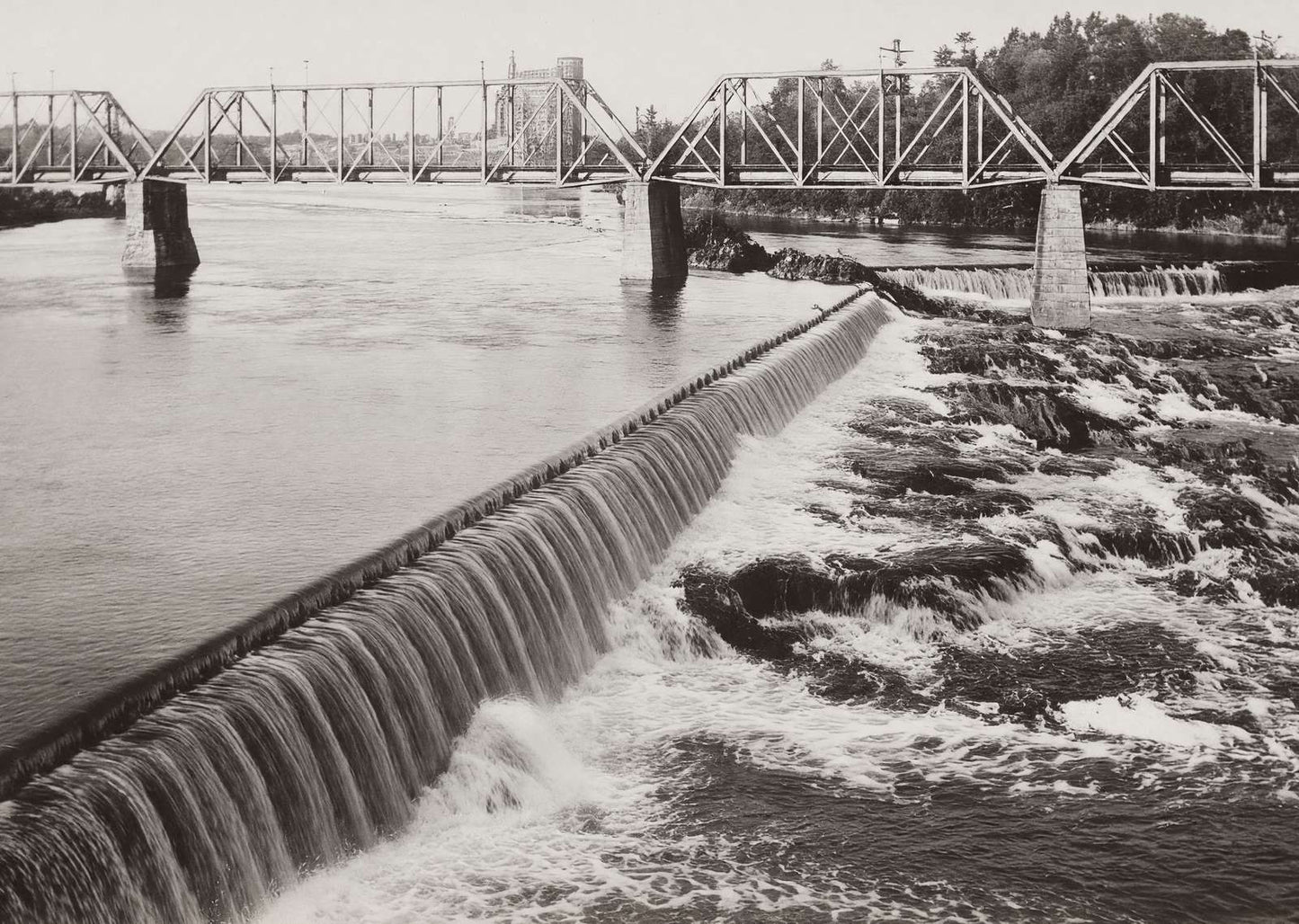 Ticonic Falls Waterville Maine in 1905 Restored Photo Print (7 Sizes)