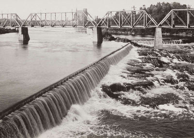 Ticonic Falls Waterville Maine in 1905 Restored Photo Print (7 Sizes)