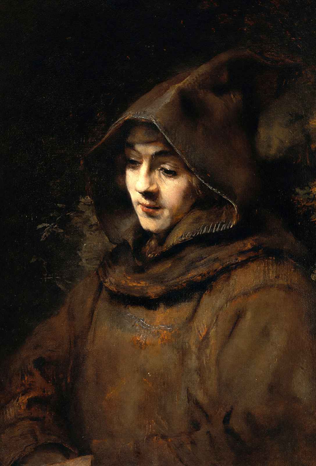 Titus Van Rijn in a Monk`s Habit 1660 Painting by Rembrandt Art Print (6 Sizes)