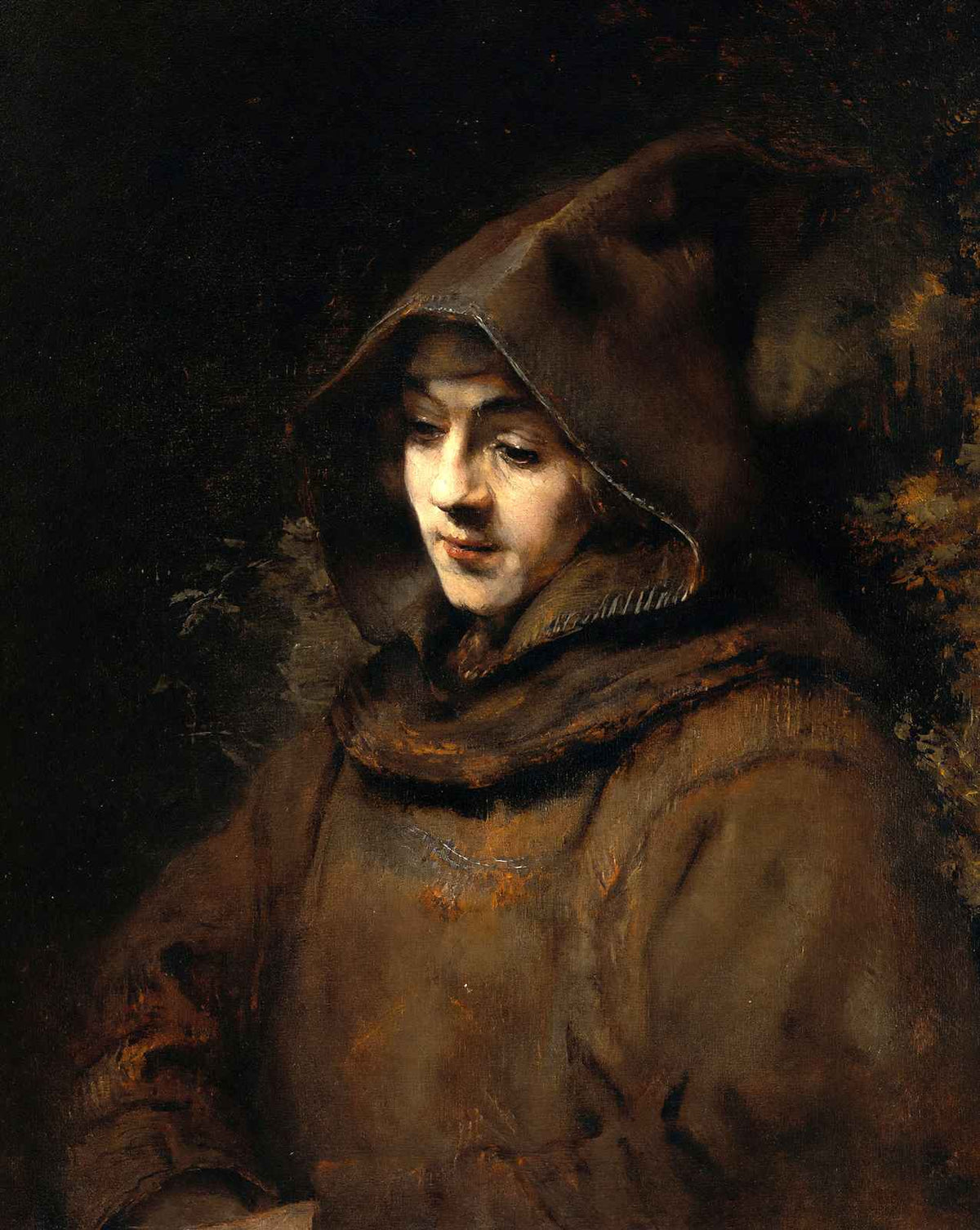 Titus Van Rijn in a Monk`s Habit painting print by Rembrandt (1660)