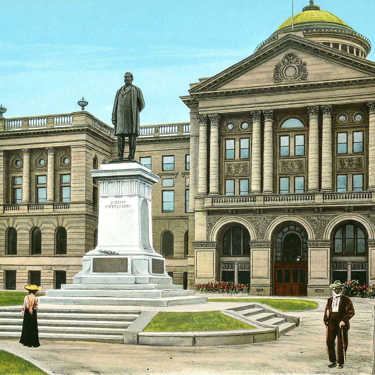 McKinley Statue and Court House Toledo Ohio in 1906 Vintage Print (7 Sizes)