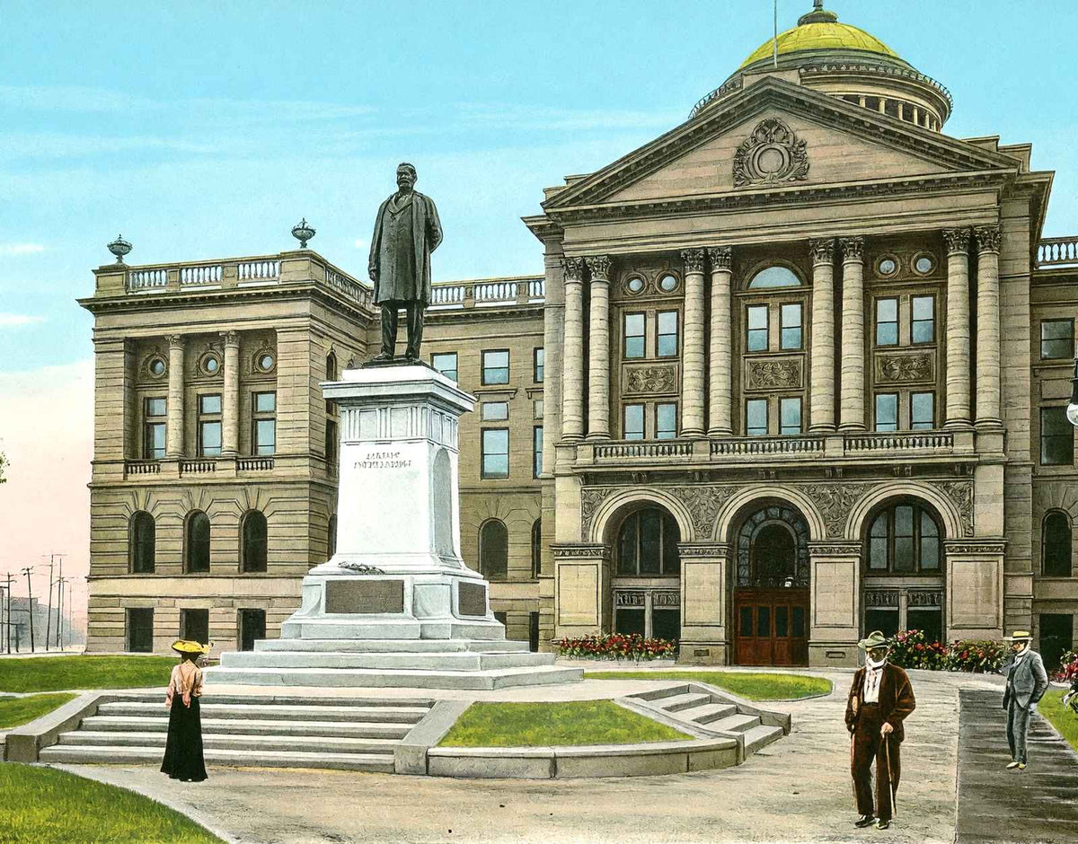 McKinley Statue and Court House Toledo Ohio in 1906 Vintage Print (7 Sizes)