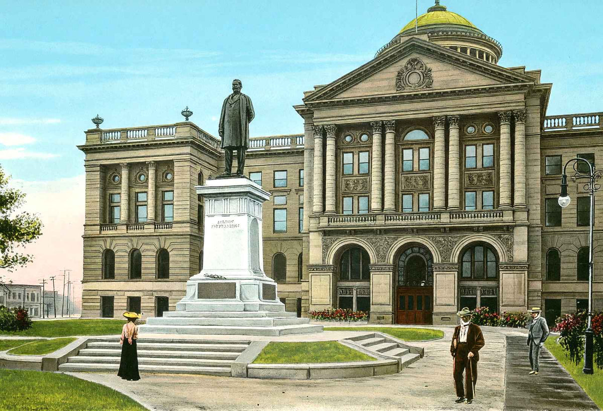 McKinley Statue and Court House Toledo Ohio in 1906 Vintage Print (7 Sizes)