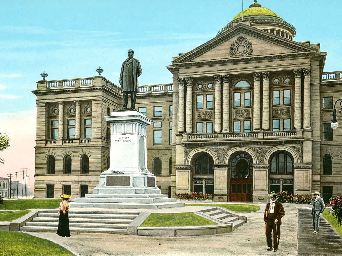 McKinley Statue and Court House Toledo Ohio in 1906 Vintage Print (7 Sizes)