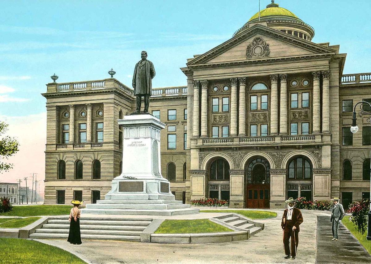 McKinley Statue and Court House Toledo Ohio in 1906 Vintage Print (7 Sizes)
