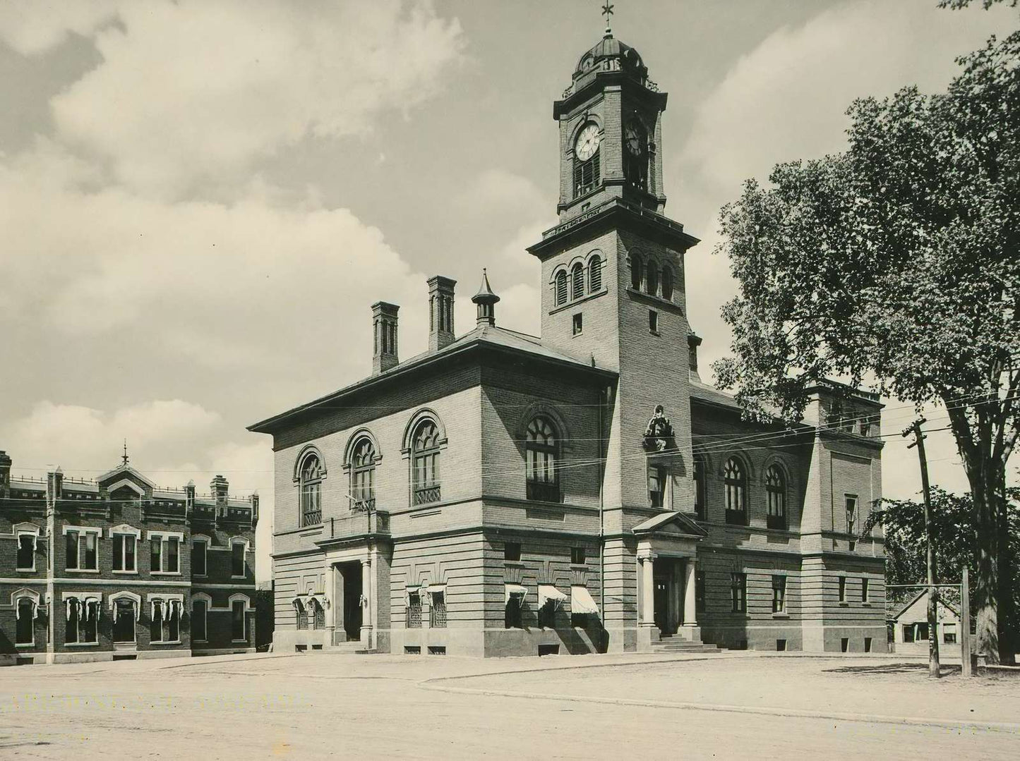 Town Hall Claremont NH in 1905 Vintage Print (7 Sizes) - Premium Quality